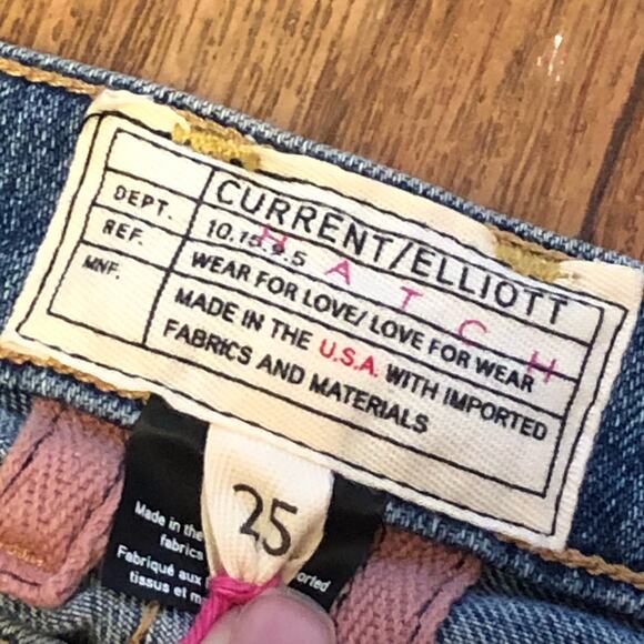Current / Elliott Hatch Maternity Boyfriend Destroy Distressed Jeans Size 25 - Picture 15 of 15